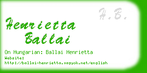 henrietta ballai business card